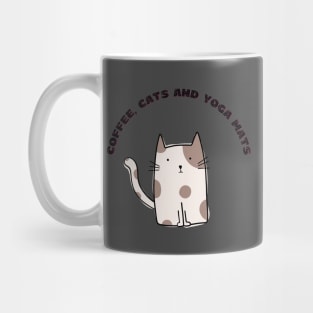 Coffee cats and yoga mats funny yoga and cat drawing Mug